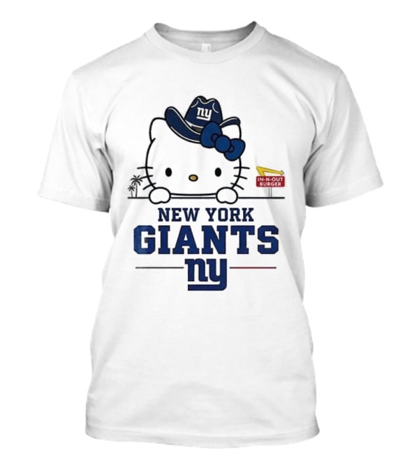 New York Giants Hello Kitty In N Out Burger Collaboration T-Shirt