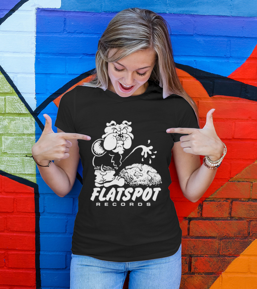 Flatspot Records Piss Off Character Graphic With Store Name T-Shirt