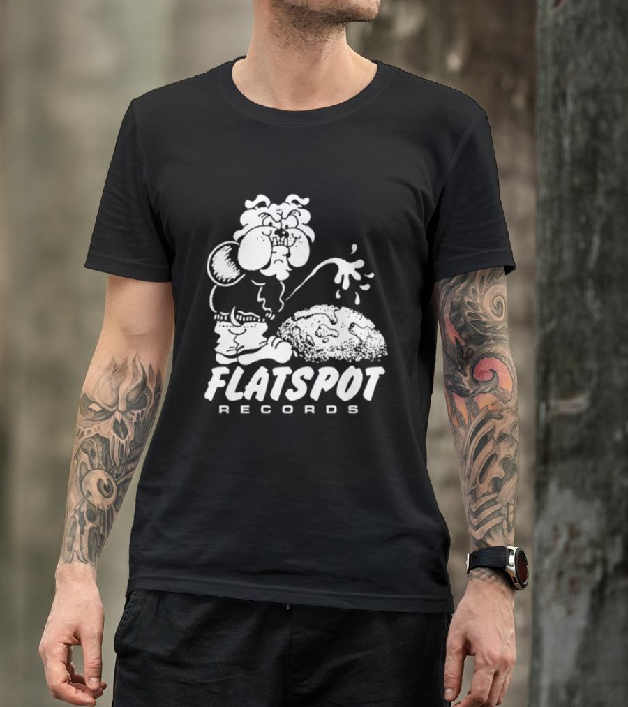 Flatspot Records Piss Off Character Graphic With Store Name T-Shirt