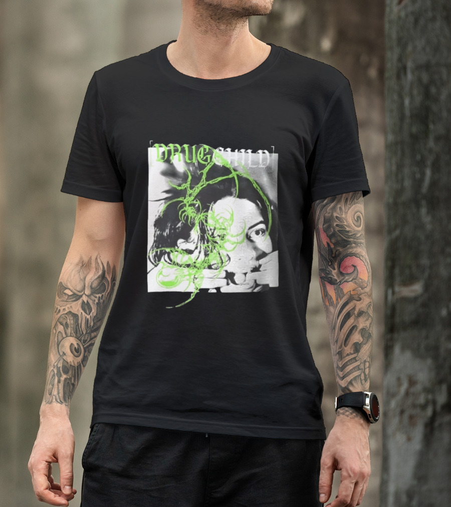Drugchild Green Cyber Sigilism High Contrast No Depth Just Death And Decay T-Shirt
