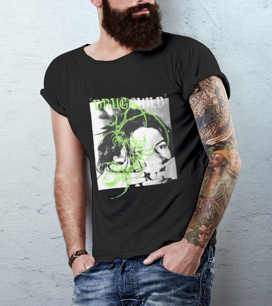 Drugchild Green Cyber Sigilism High Contrast No Depth Just Death And Decay T-Shirt