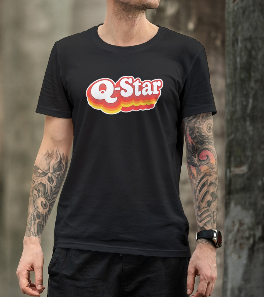 Q Star Vintage Retro Bold Font T-Shirt