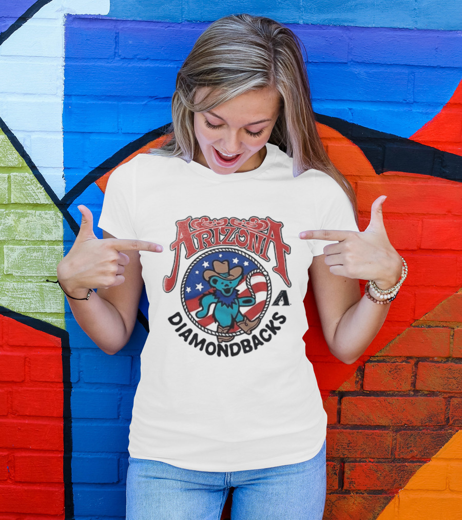 Arizona Diamondbacks Grateful Dead Americana Cowboy Bear T-Shirt