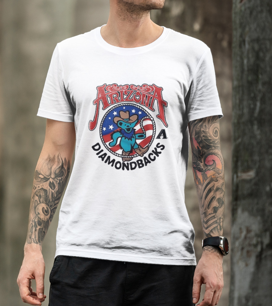 Arizona Diamondbacks Grateful Dead Americana Cowboy Bear T-Shirt
