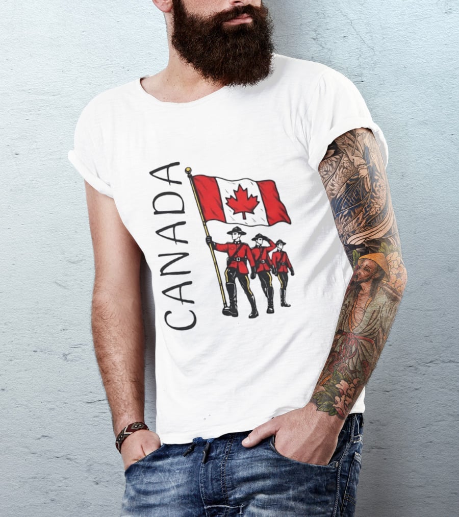 Canada Flag Royal Canadian Mounted Police Parade T-Shirt