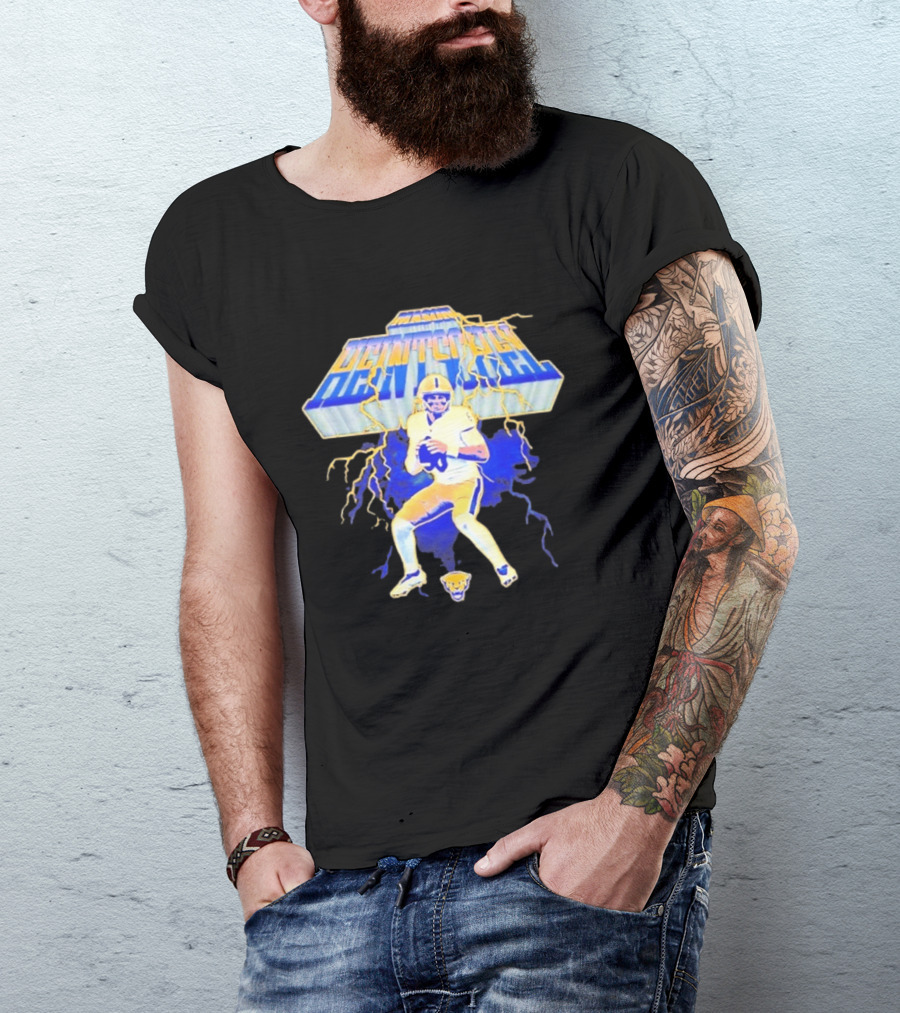 Pittsburgh Panthers NCAA Football Mason Heintschel Lightning T-Shirt