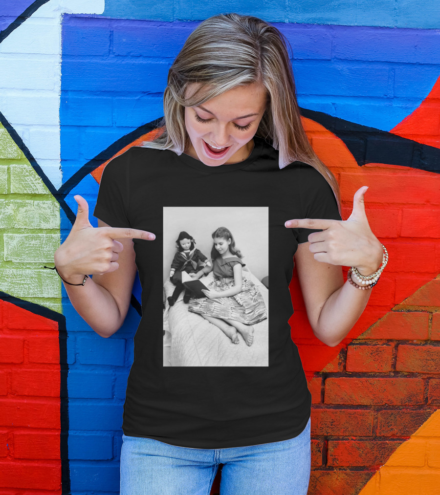 Robin Morgan Young Girl Reading With Doll Vintage Photograph T-Shirt