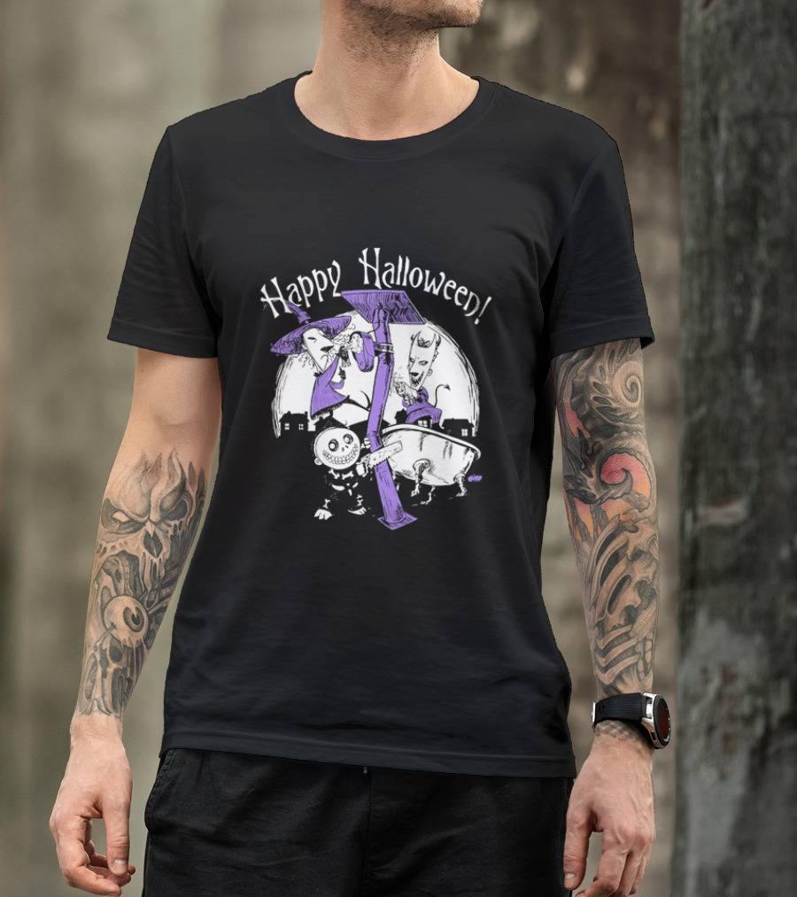 Happy Halloween Lock Shock And Barrel The Nightmare Before Christmas T-Shirt