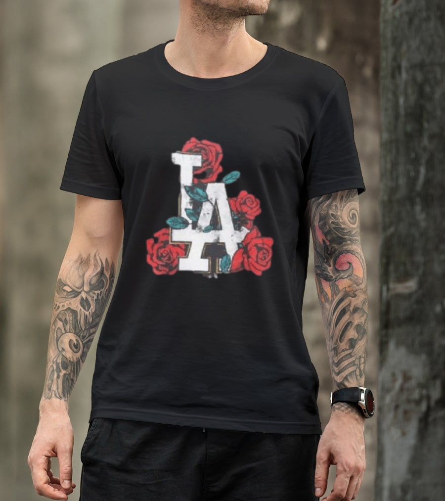 Los Angeles Dodgers LA Roses MLB Team Fan T-Shirt
