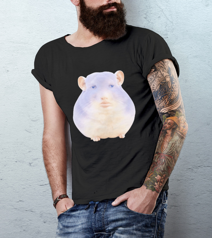 Surreal Chinchilla Human Face Hybrid Expression T-Shirt