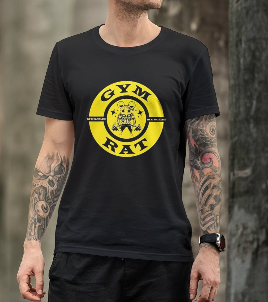 Gym Rat Muscle Fitness Workout Bodybuilding Mouse T-Shirt