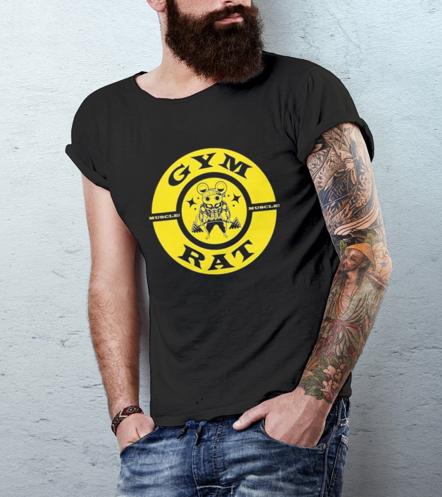 Gym Rat Muscle Fitness Workout Bodybuilding Mouse T-Shirt