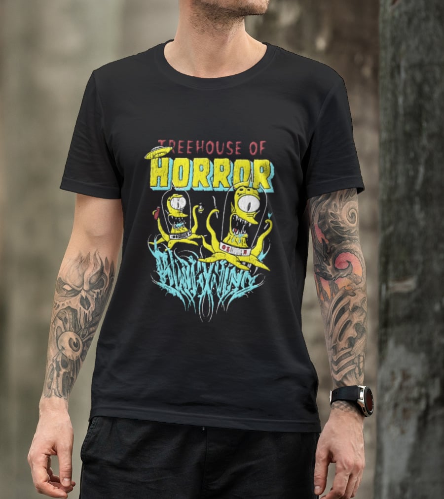 Treehouse Of Horror Kang Kodos Aliens Tentacles Distressed Cartoon T-Shirt