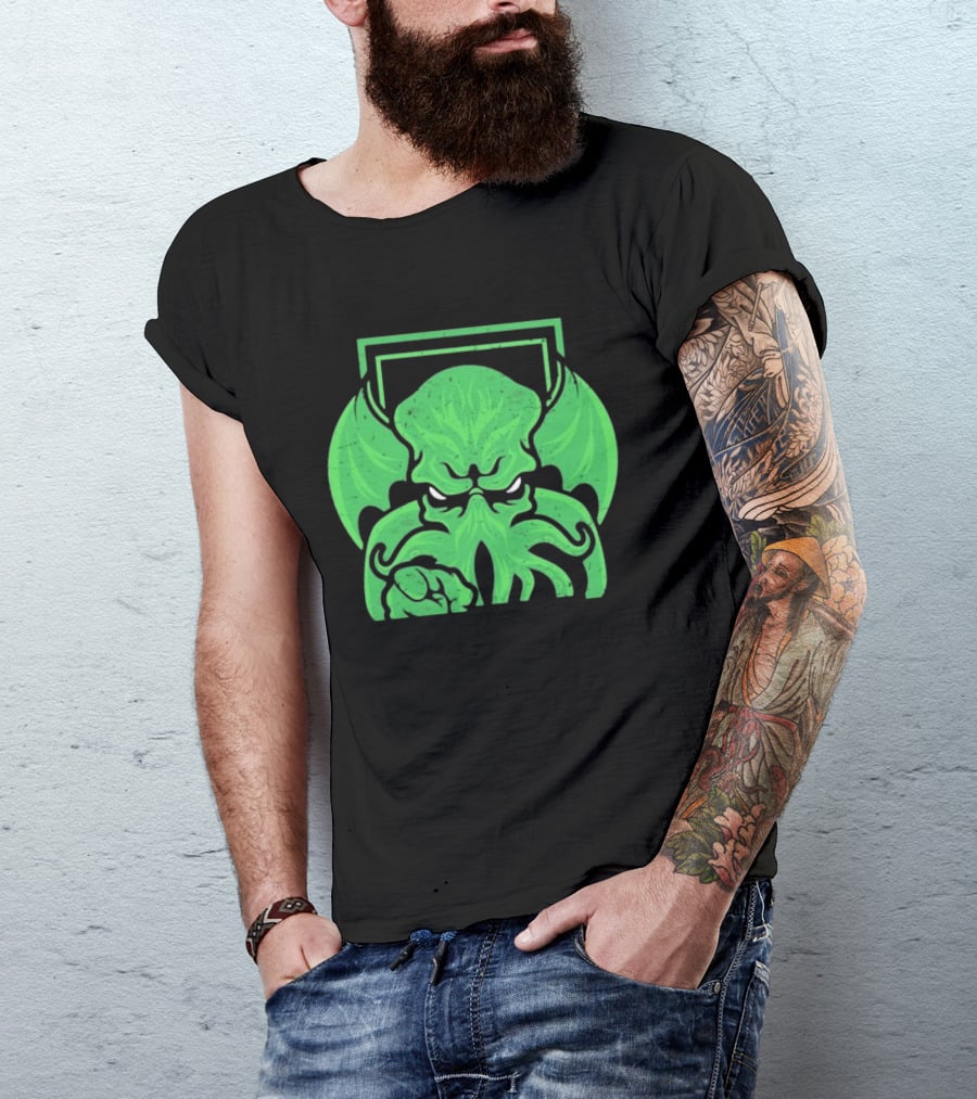 I Want Cthulhu YOU To Obey Commanding Green Creature T-Shirt