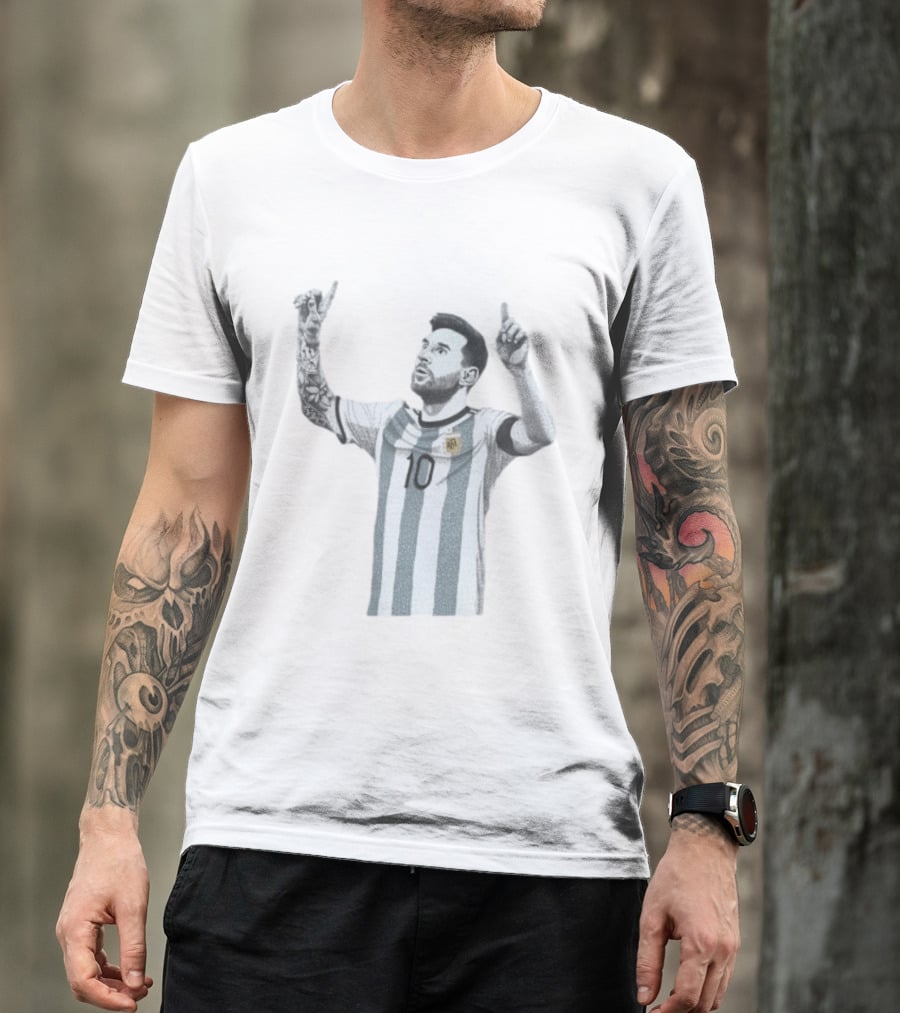 Argentina National Team Messi Number 10 Binary T-Shirt