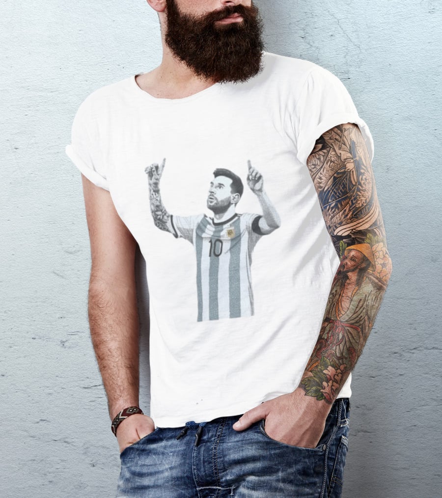 Argentina National Team Messi Number 10 Binary T-Shirt