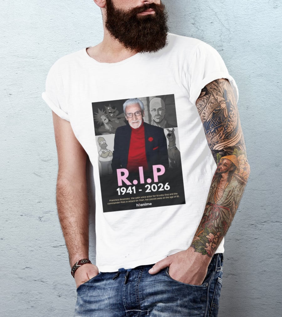 RIP Francisco Reséndez 1941 2026 Scooby Doo Attack On Titan Voice Actor Memorial T-Shirt