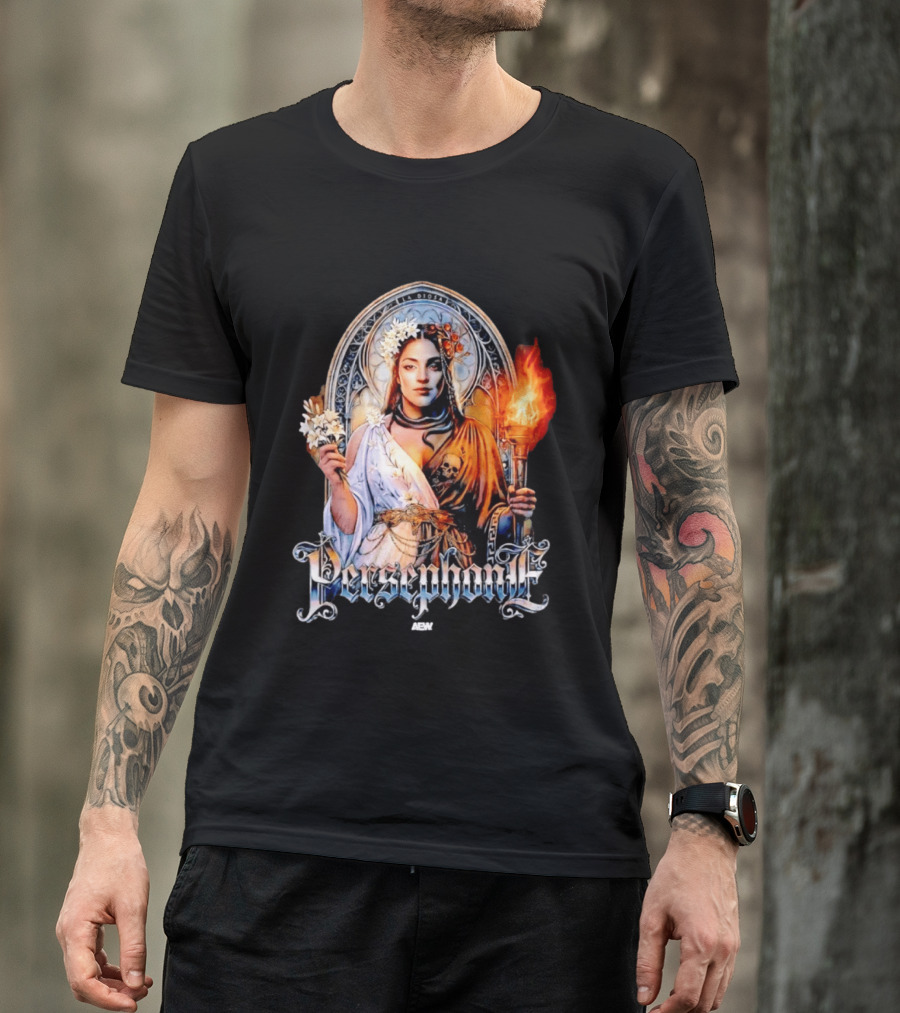 La Diosa Persephone Mythology AEW Wrestling Flame And Flowers T-Shirt