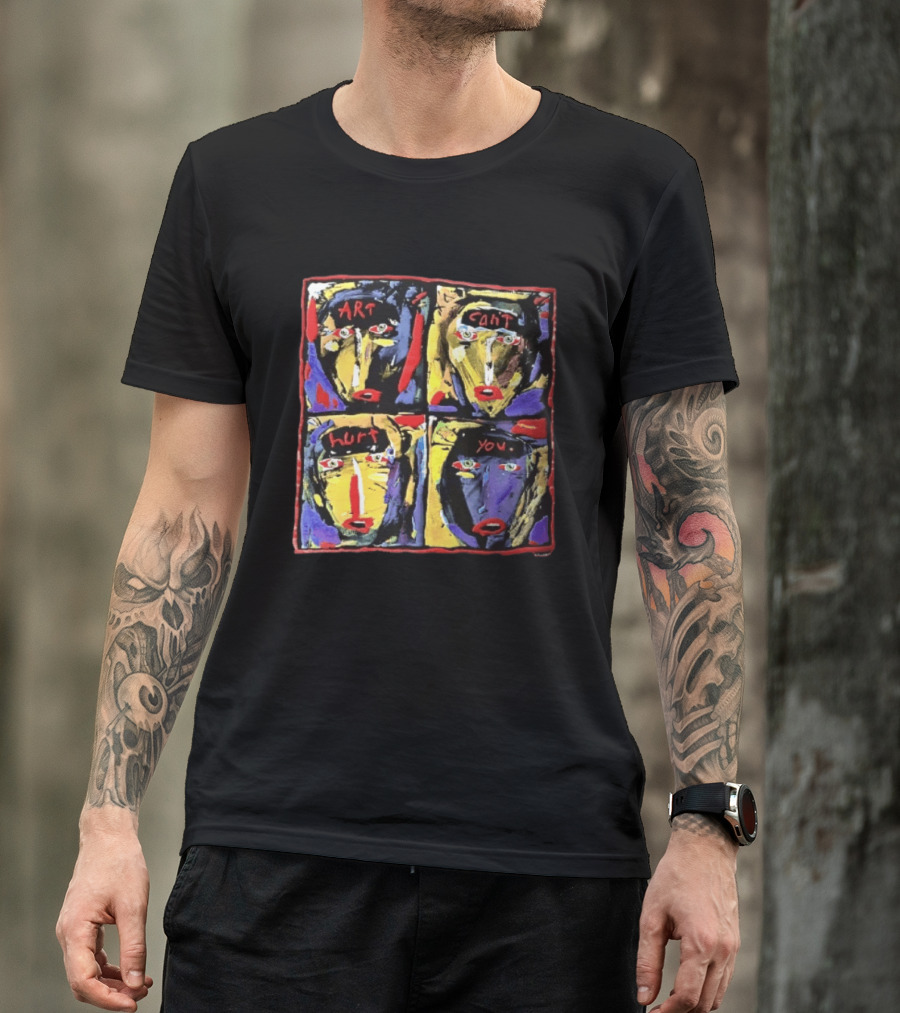 Art Can't Hurt You Faces Expressionist Multi Panel T-Shirt