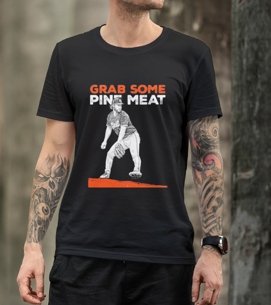 Grab Some Pine Meat SF Giants Mike Krukow Pitching T-Shirt