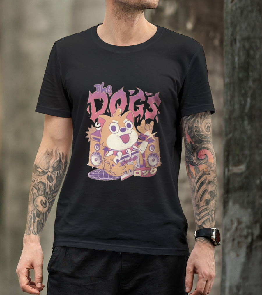 The Dogs Rock Shiba Inu Puppy Punk Rock Music Band With Speakers T-Shirt