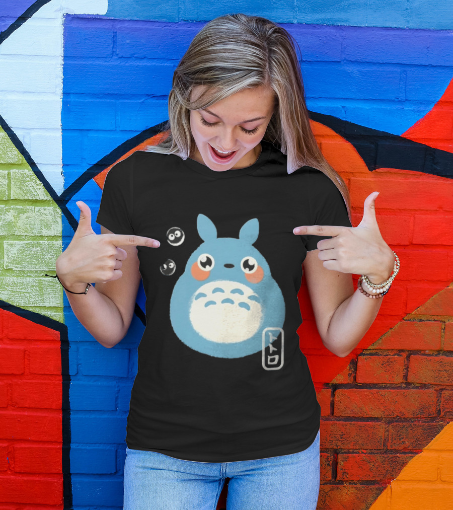 Totoro My Neighbor Totoro Blue Totoro With Soot Sprites T-Shirt