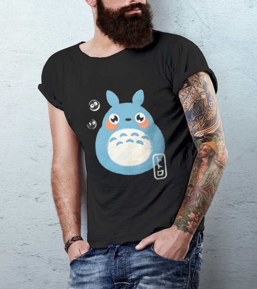 Totoro My Neighbor Totoro Blue Totoro With Soot Sprites T-Shirt