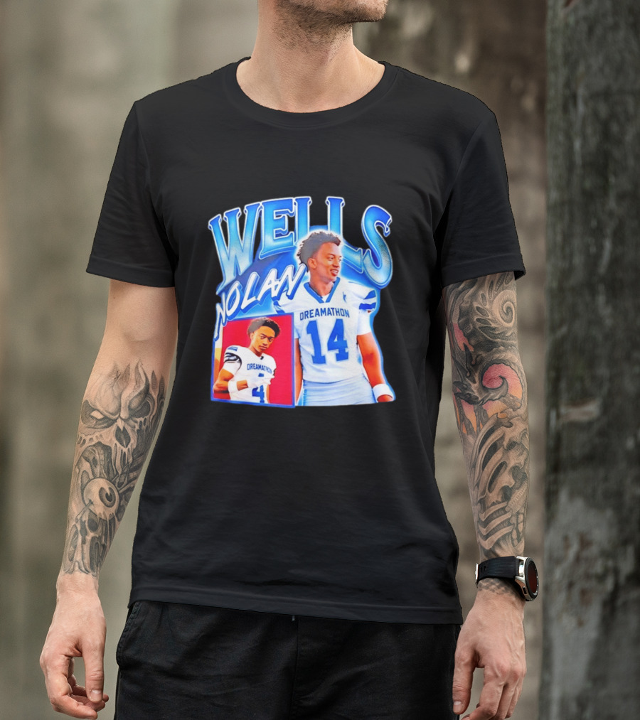 Nolan Wells Dreamathon 14 Blue Football Athletic T-Shirt