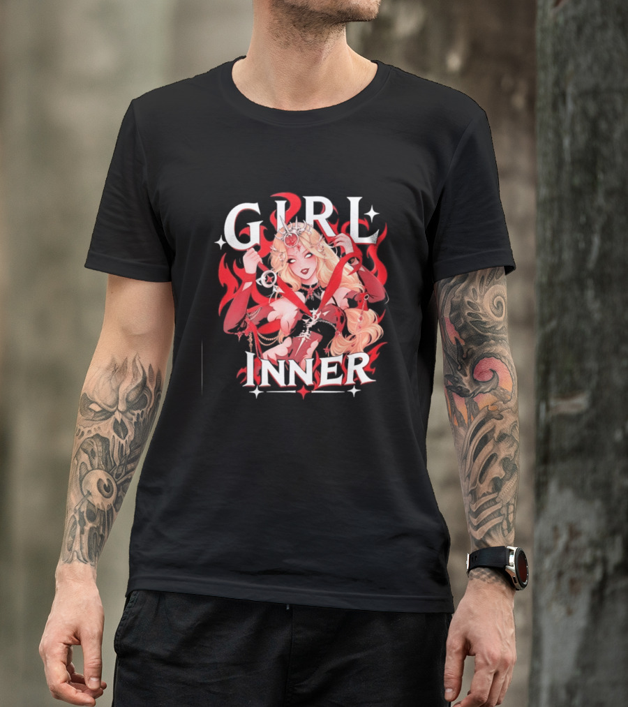 Girl Inner Gothic Fantasy Warrior Anime T-Shirt