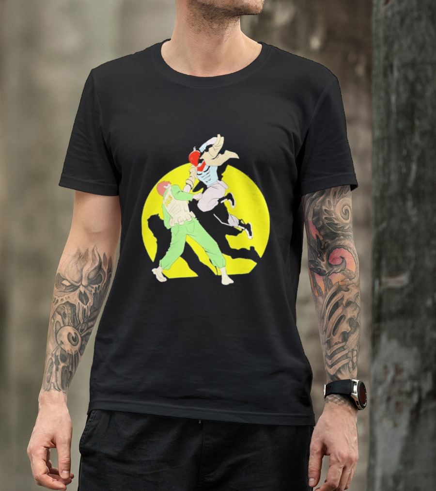 Red Hood Versus Ice Soldier Combat Action Scene T-Shirt