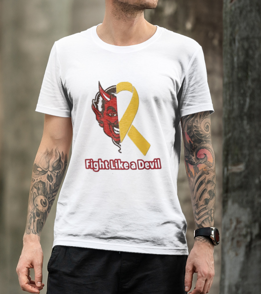 Fight Like A Devil EndChildhoodCancer Awareness Duke Blue Devils T-Shirt