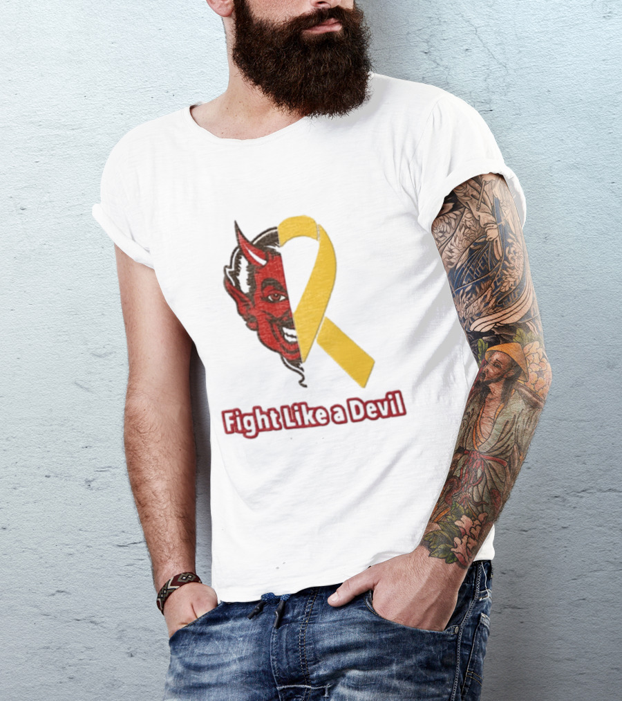 Fight Like A Devil EndChildhoodCancer Awareness Duke Blue Devils T-Shirt