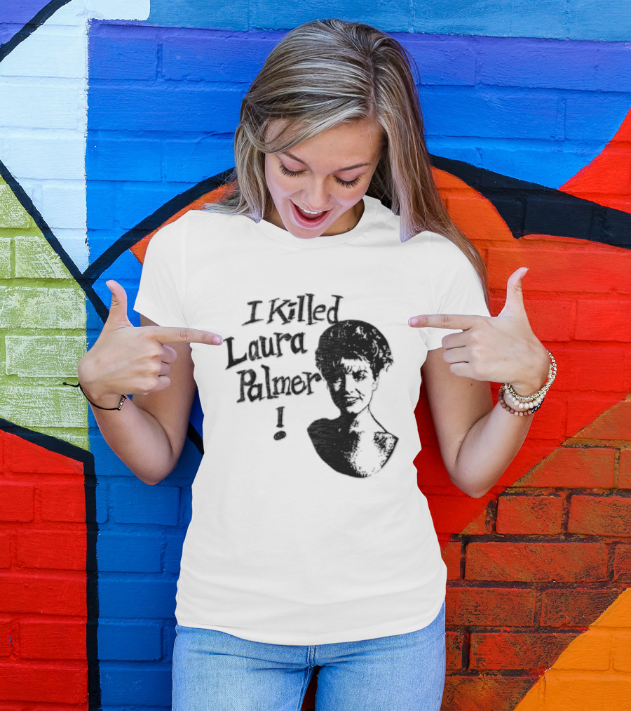 I Killed Laura Palmer Sheryl Lee High Contrast Bust Monochrome Stencil T-Shirt