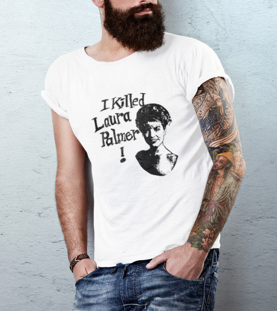 I Killed Laura Palmer Sheryl Lee High Contrast Bust Monochrome Stencil T-Shirt