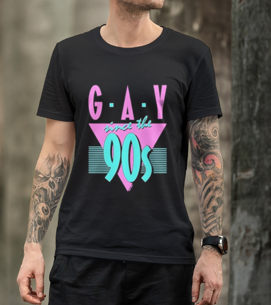 GAY Since The 90s Pink Triangle Retro Pride T-Shirt