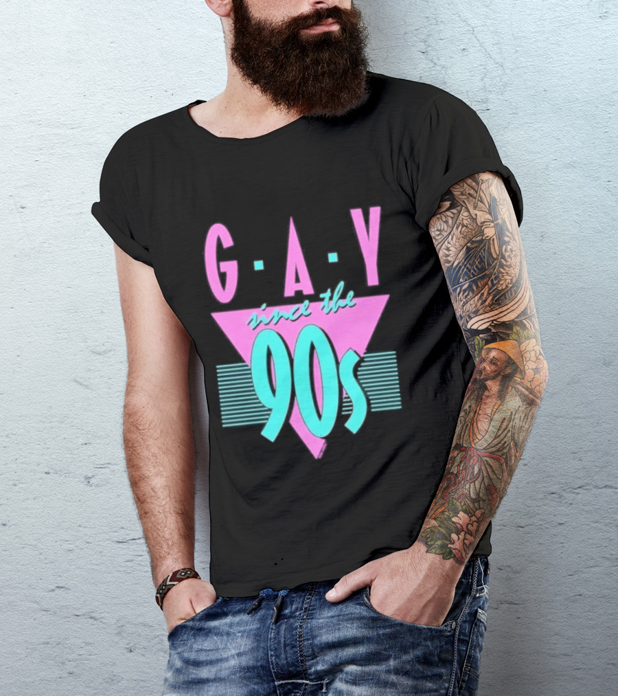 GAY Since The 90s Pink Triangle Retro Pride T-Shirt