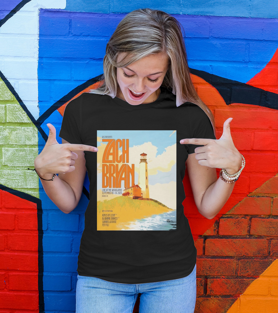 Zach Bryan Live At The Woodlands September 18 19 2026 Dover DE Kings Of Leon Alabama Shakes Gabriella Rose Feyi Fuli Concert T-Shirt