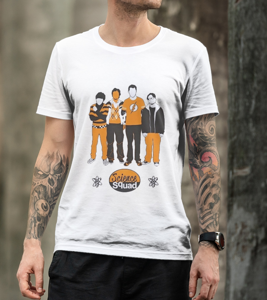 Science Squad The Big Bang Theory Cast Sheldon Cooper Lightning Bolt T-Shirt