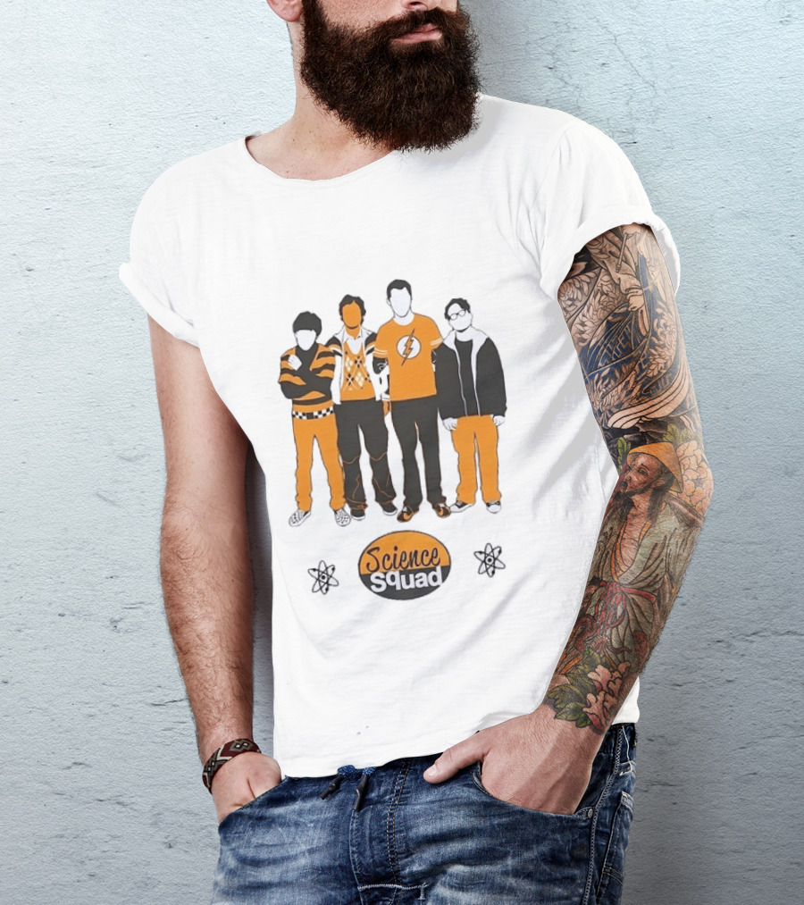 Science Squad The Big Bang Theory Cast Sheldon Cooper Lightning Bolt T-Shirt
