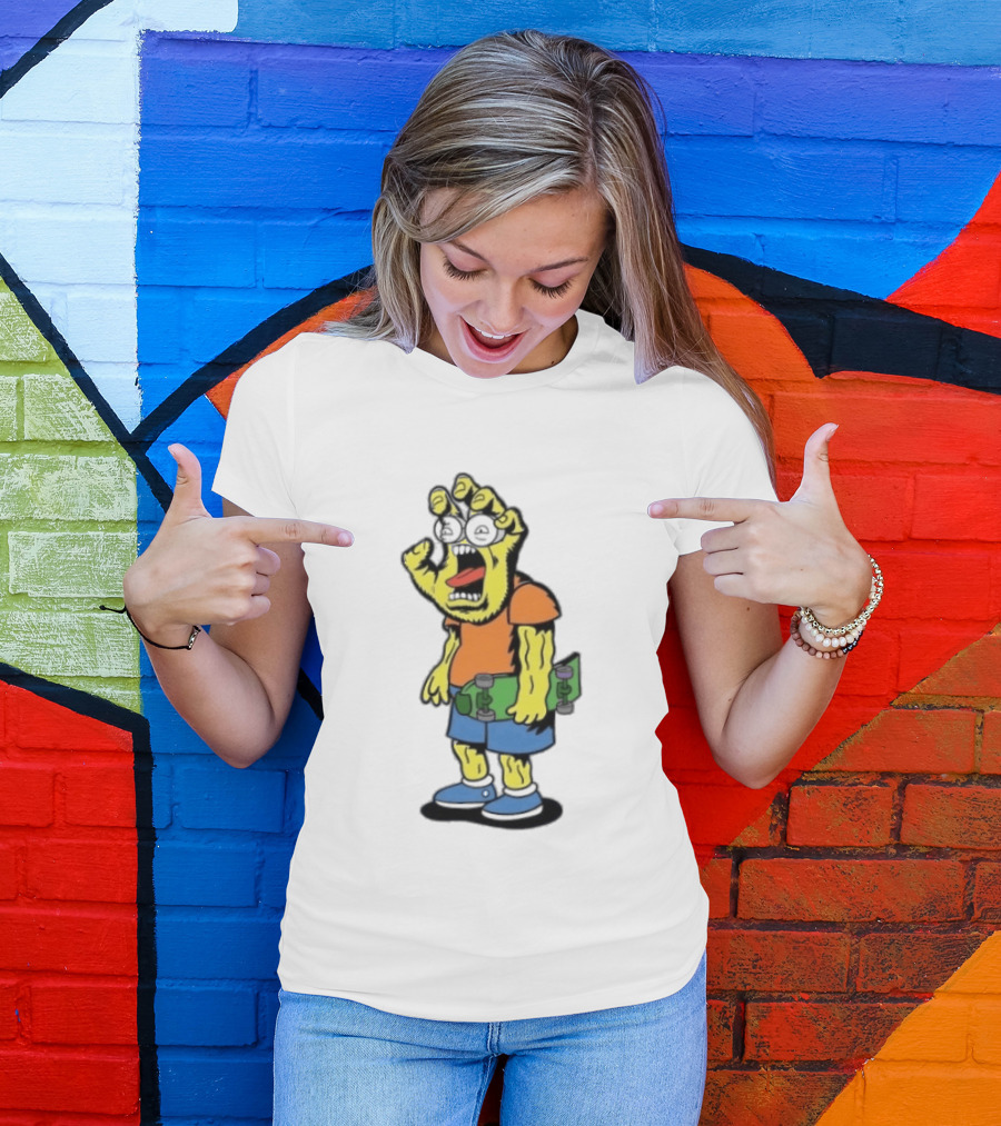 Screaming Hans The Simpsons Bootleg Character With Skateboard T-Shirt