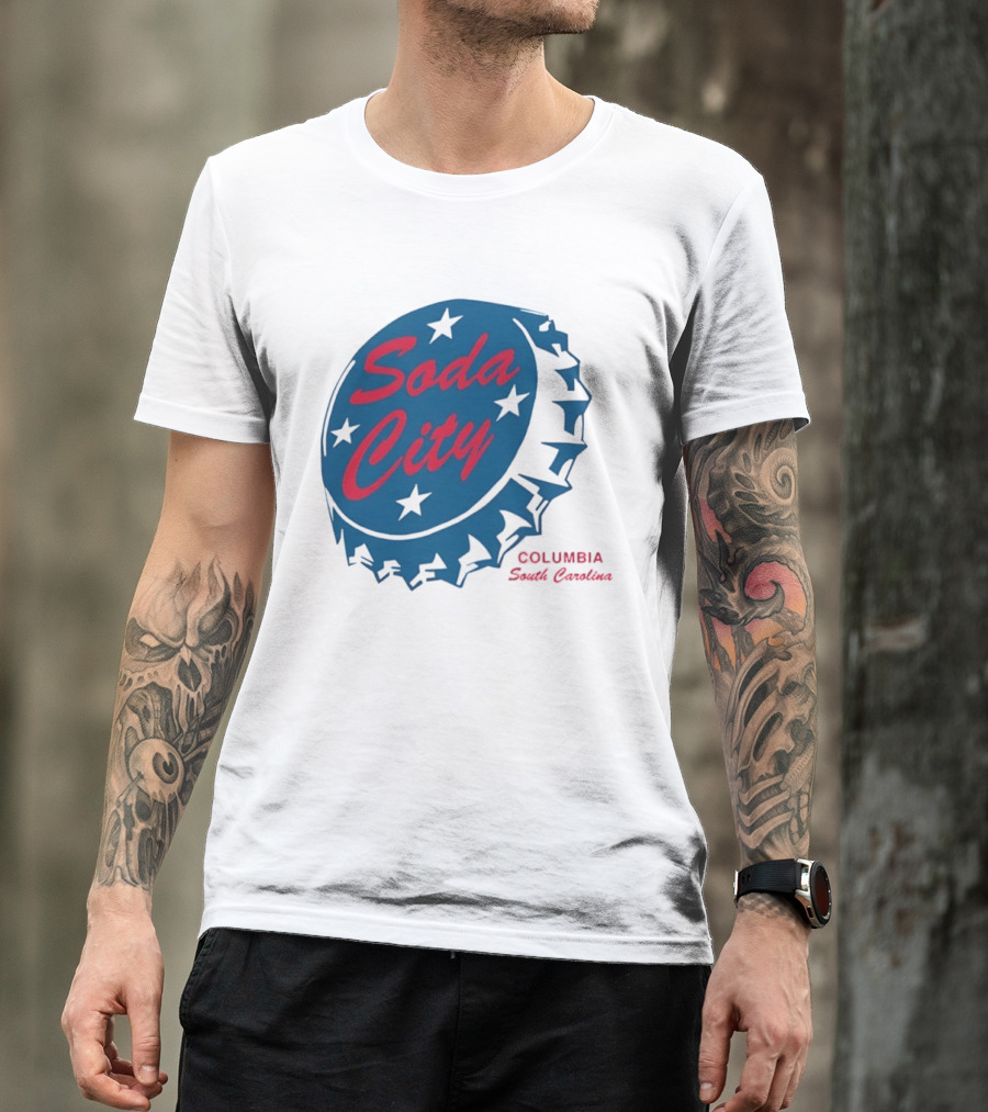 Soda City Columbia South Carolina Bottle Cap Stars T-Shirt