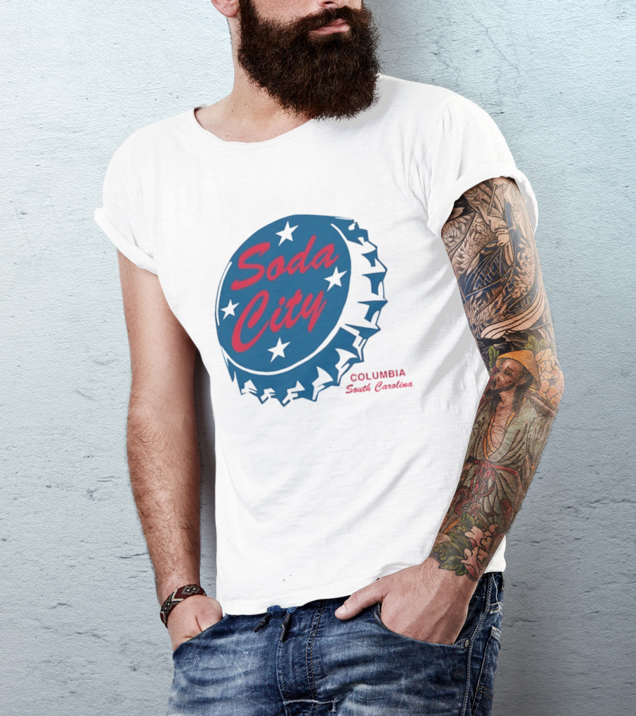 Soda City Columbia South Carolina Bottle Cap Stars T-Shirt