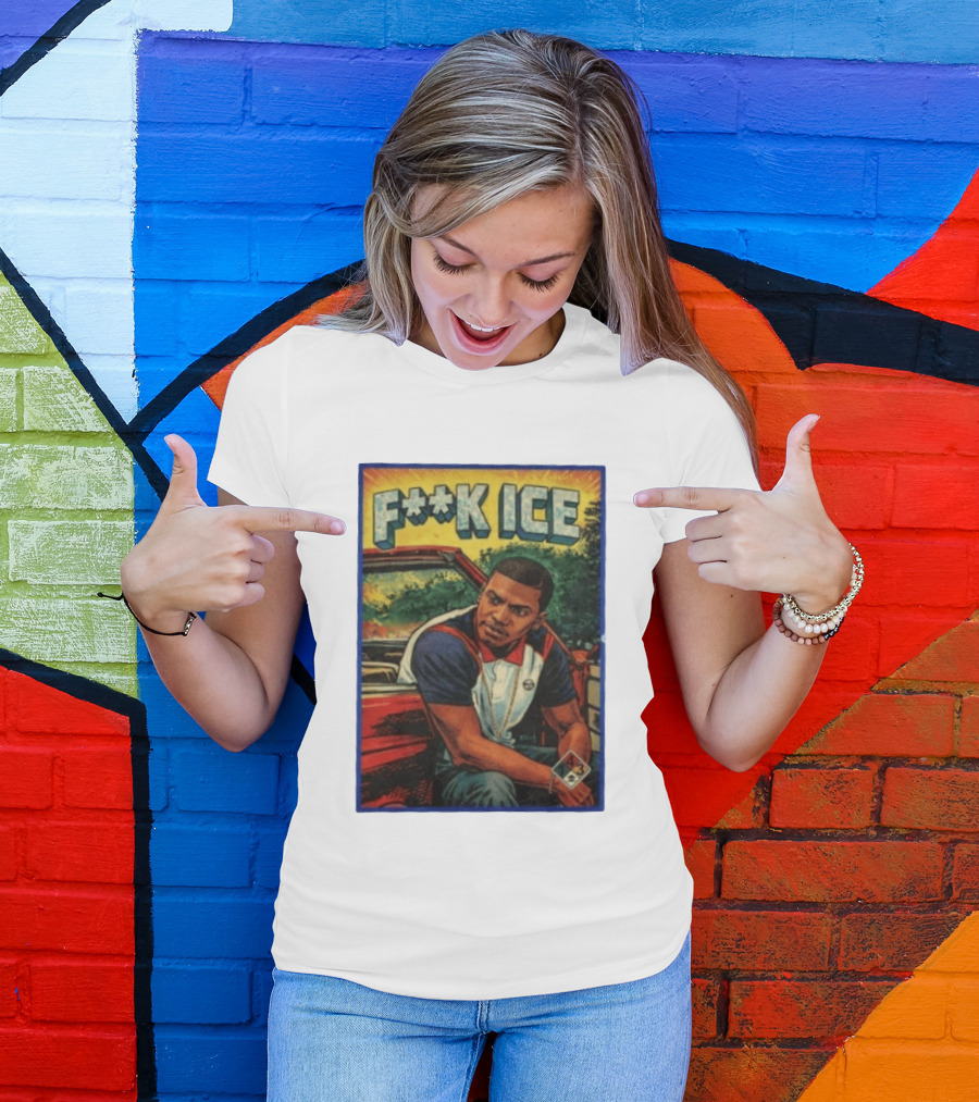 F**K ICE Tyler The Creator Style Graphic With Car And Cards T-Shirt