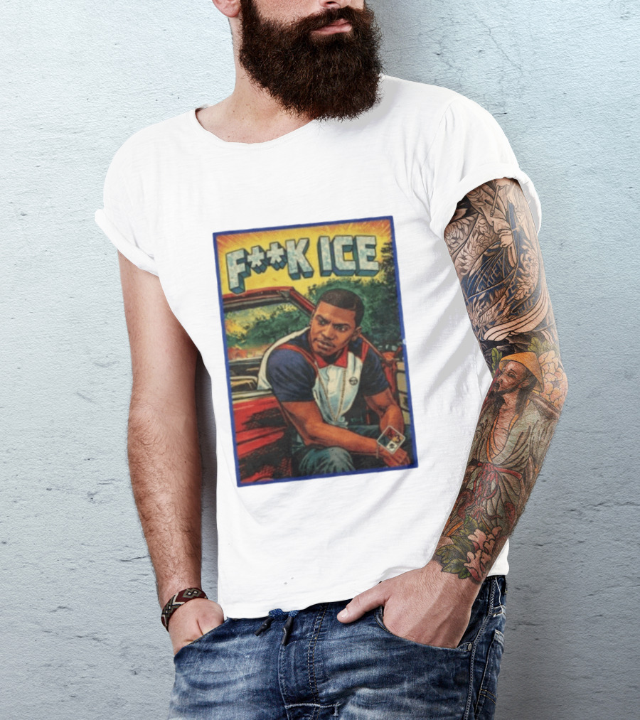 F**K ICE Tyler The Creator Style Graphic With Car And Cards T-Shirt