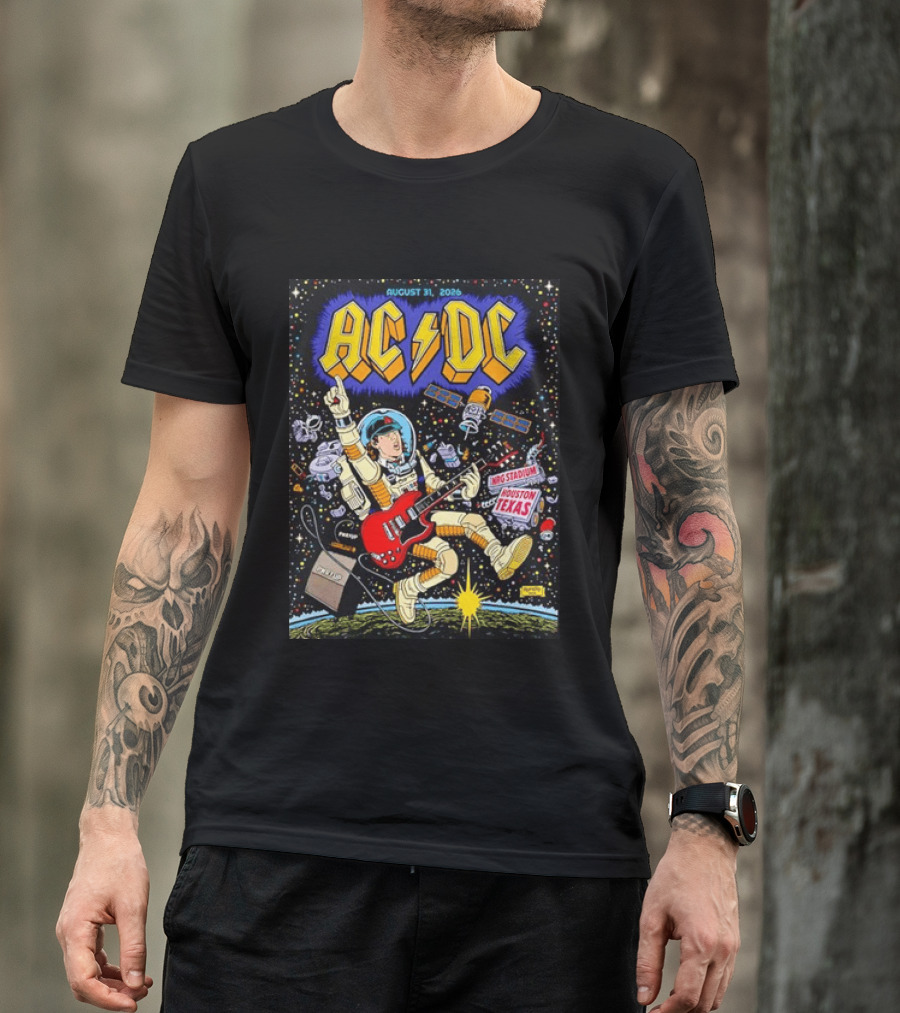 AC DC August 31 2026 NRG Stadium Houston Texas Space Astronaut Concert T-Shirt