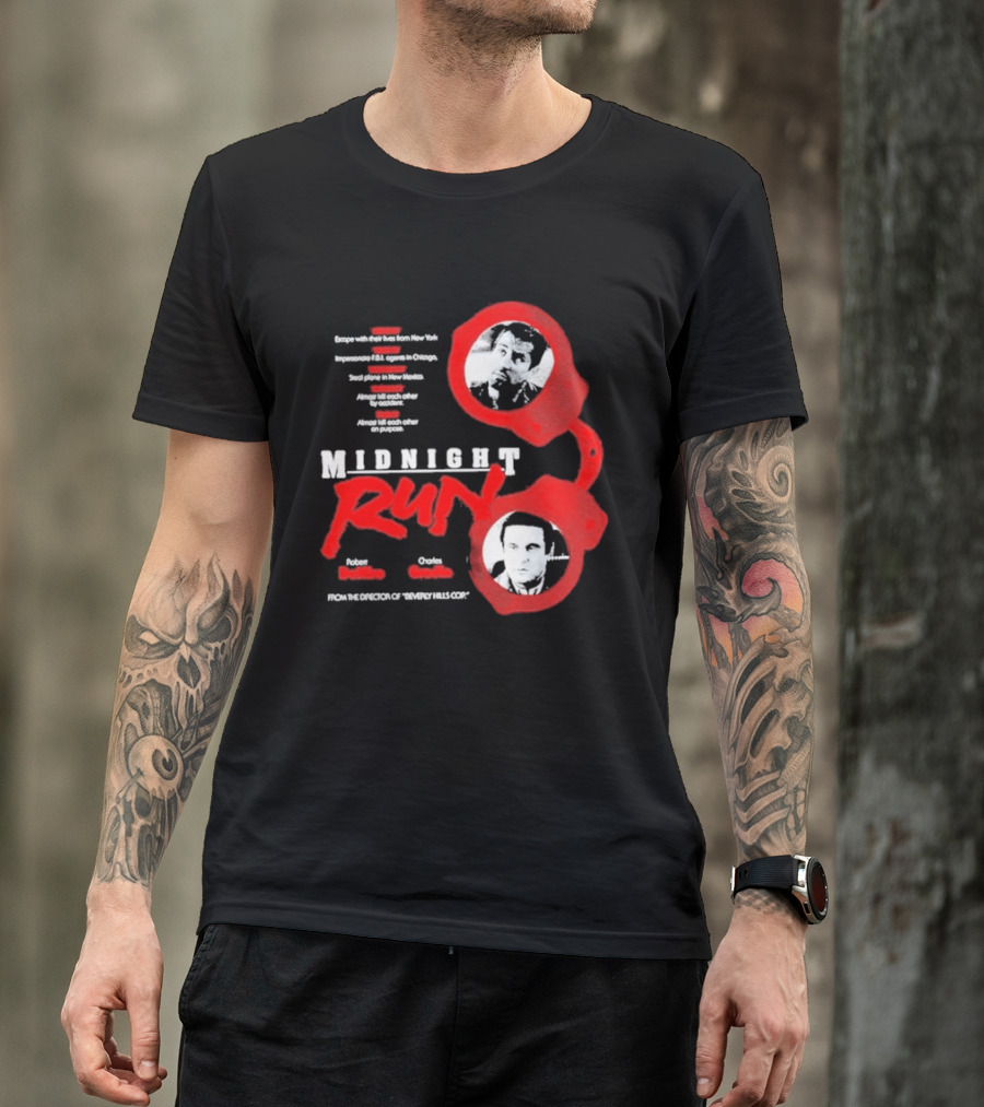 Robert De Niro Charles Grodin Midnight Run Handcuffs Movie T-Shirt