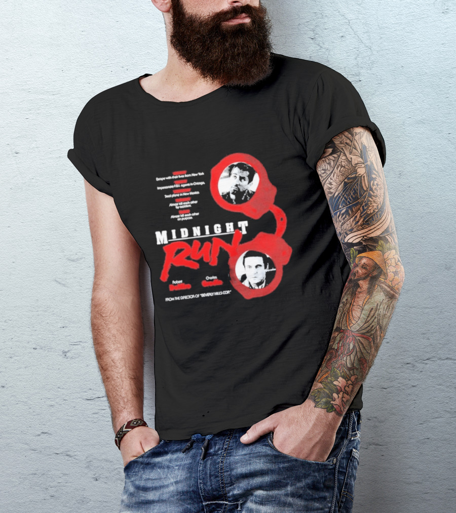 Robert De Niro Charles Grodin Midnight Run Handcuffs Movie T-Shirt