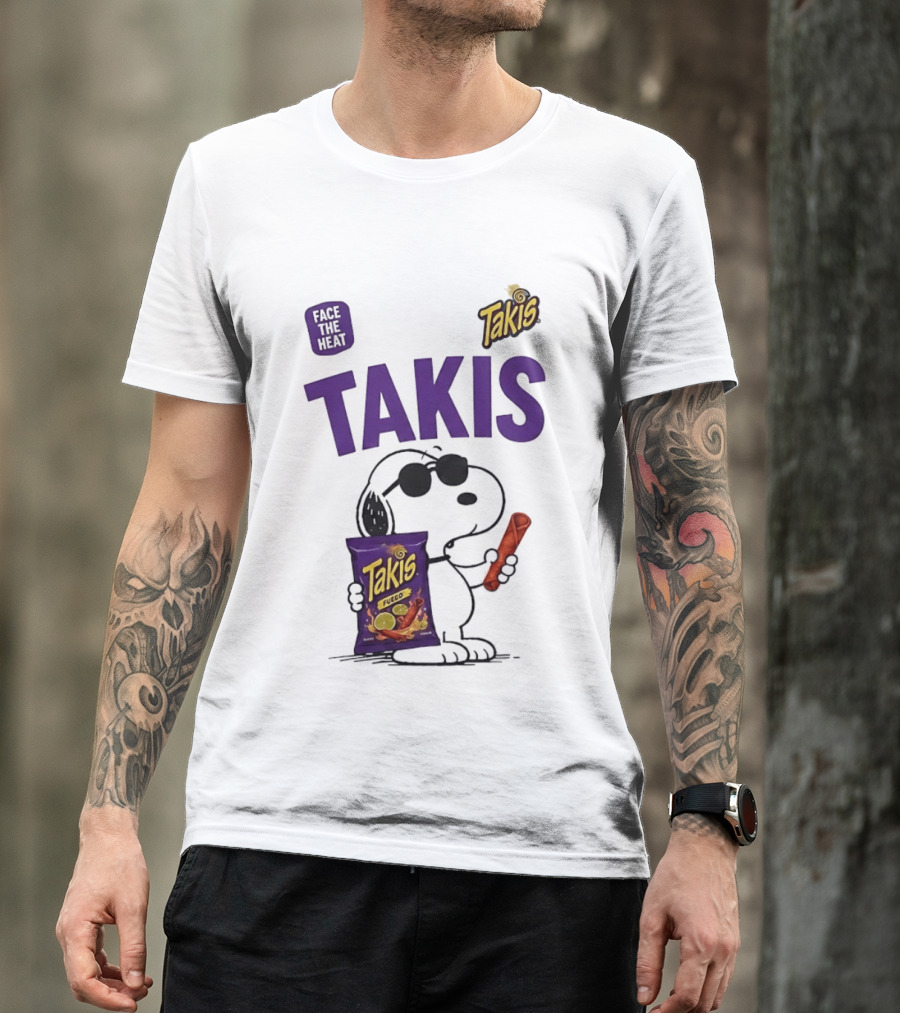 Takis Fuego Peanuts Face The Heat Snoopy Iconic Collaboration T-Shirt