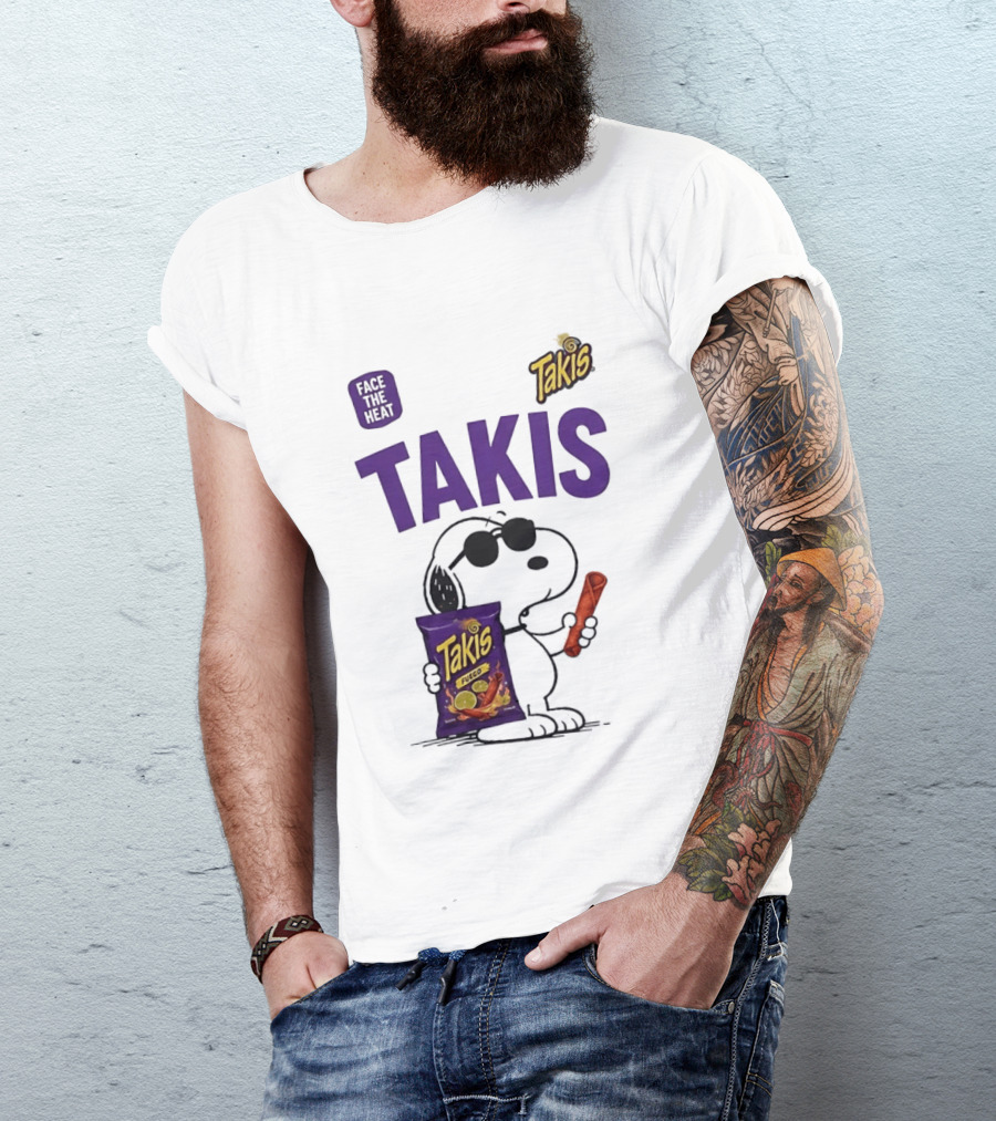 Takis Fuego Peanuts Face The Heat Snoopy Iconic Collaboration T-Shirt