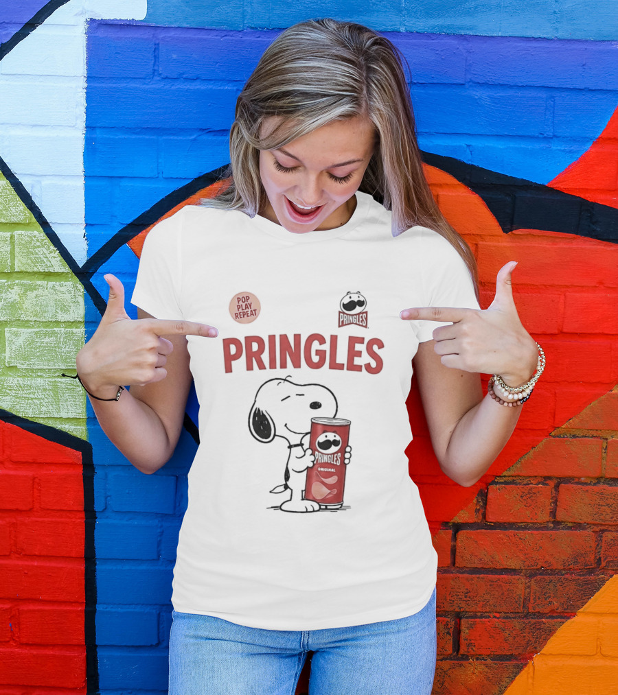 Snoopy Pringles Pop Play Repeat T-Shirt